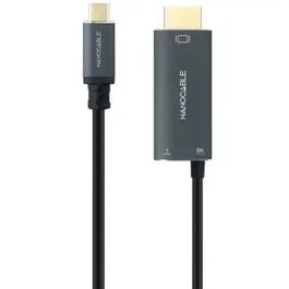 Nano Cable Adaptador Cable USB-C a HDMI 8K 60Hz con Carga PD 100W - 1.8 Metros Negro - Ref: 10.15.5182