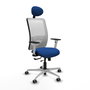 PIQUERAS Y CRESPO Silla de oficina Zulema con mecanismo Sincro/Traslack, Azul y Blanco