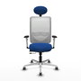 PIQUERAS Y CRESPO Silla de oficina Zulema con mecanismo Sincro/Traslack, Azul y Blanco