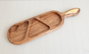 DKD Home Decor Bandeja de Acacia e Inox Woodsun 23 Natural y Dorado