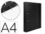 Liderpapel Carpeta con recambio A4 Cuadro 5mm 100 hojas 80g Polipropileno 4 anillas 40mm Negro Opaco