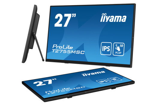 iiyama ProLite T2755MSC-B1 Monitor 27" FHD IPS (1920x1080) Táctil Capacitivo, 5ms, HDMI, DisplayPort, USB Hub, Altavoces