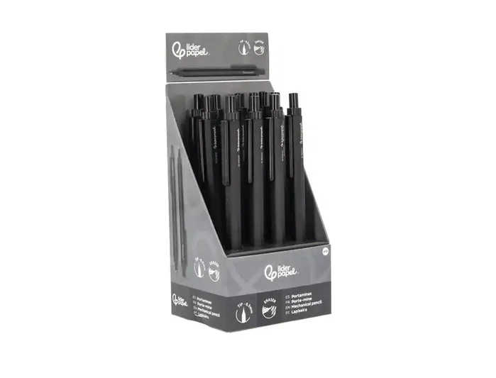 Liderpapel Portaminas Colección 5 con clip y goma 0.5 mm negro