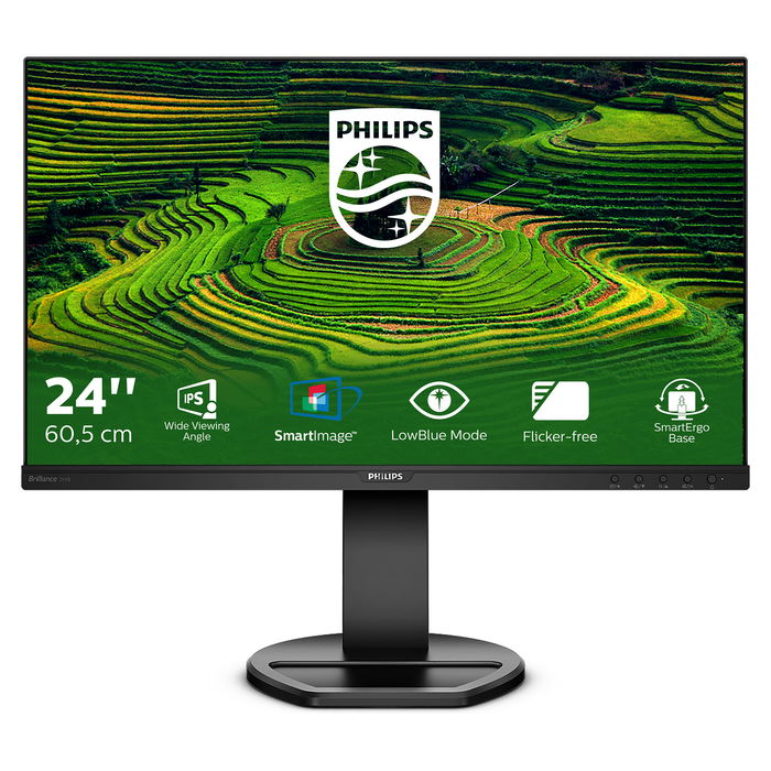 Philips 241B8QJEB/00 - Monitor LCD LED 23.8 Pulgadas (60.5 cm) FHD 1920x1080 IPS 5ms VGA HDMI USB-C Negro