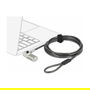 DeLOCK Cable de Seguridad para Portátil Navilock 20677 con Combinación de 3 Anclajes (Nano, Cuña, Kensington), Acero, Negro/Plata, Longitud 2 m