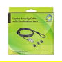 DeLOCK Cable de Seguridad para Portátil Navilock 20677 con Combinación de 3 Anclajes (Nano, Cuña, Kensington), Acero, Negro/Plata, Longitud 2 m