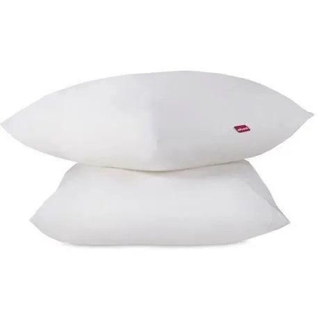 Abeil Juego de 2 almohadas suaves 60x60 cm Blanco Oeko-Tex