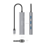 AISENS RTL8153B Dock USB-C a Ethernet Gigabit y Hub 3xUSB-A 5Gbps, Gris, 15cm