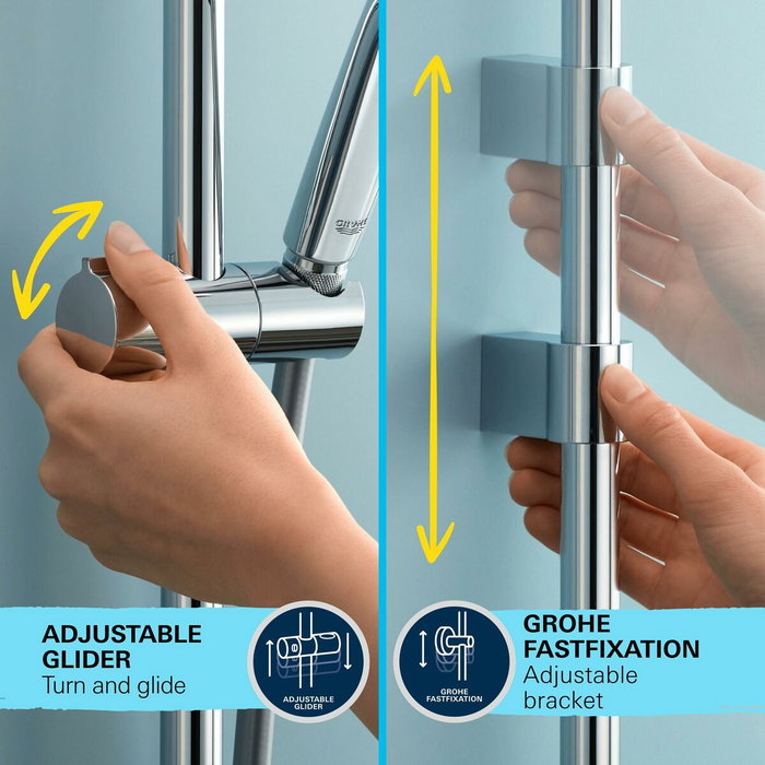 Grohe Vitalio Comfort 110 Set de ducha con rociador de 2 chorros, barra y flexo