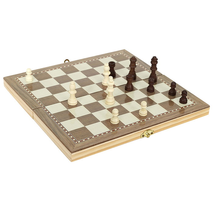 Mister Gadget Caja Juegos 3 En 1 Ajedrez Damas Backgammon Coleccion Vintage Madera