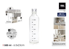 La Mediterranea Botella de Agua de Borosilicato 500ml