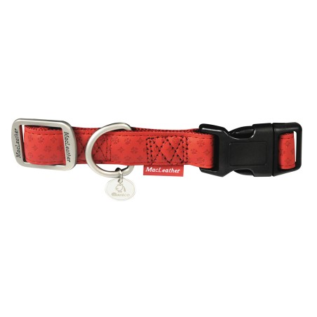Nayeco Collar Polipiel Rojo Ajustable 20-33 cm X 1 cm Cierre Click Resistente