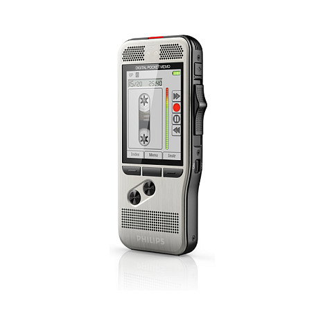 Philips DPM 7200/02 Grabador de voz digital con pantalla 2.4", 32 GB, memoria expansible SD/SDHC, batería recargable