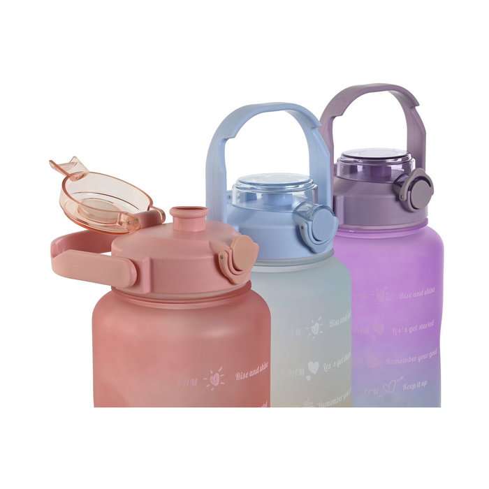 DKD Home Decor Set de 3 Botellas de 2000 ml Surtidas Libres de BPA