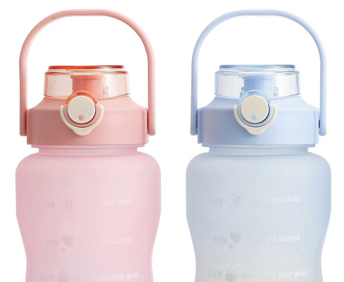 DKD Home Decor Botella Basicos Azul Rosa 10.5 x 30.5 x 10.5 cm (3 Unidades) PP PET