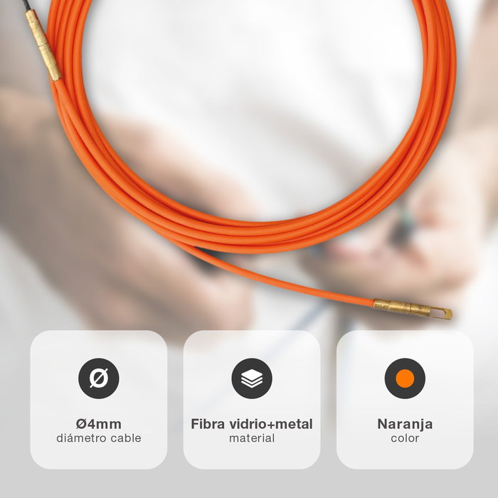 GSC Evolution Guía pasacables fibra vidrio + metal 4mm 5M Naranja GSC Evolution Guía pasacables fibra vidrio + metal 4mm 5M Naranja