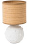 DKD Home Decor Lámpara de sobremesa de cerámica y fibra Blanco