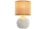 DKD Home Decor Lámpara de sobremesa de cerámica y fibra Blanco