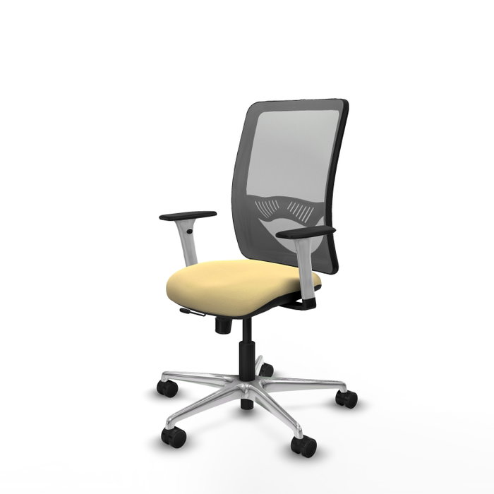PIQUERAS Y CRESPO Silla de oficina Zulema con mecanismo Sincro/Traslack, Crema y Gris