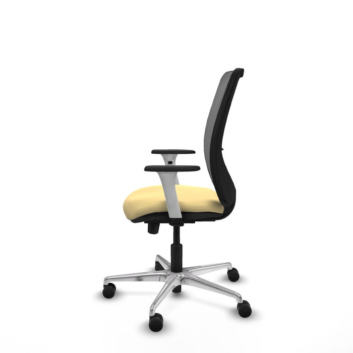 PIQUERAS Y CRESPO Silla de oficina Zulema con mecanismo Sincro/Traslack, Crema y Gris