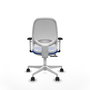 PIQUERAS Y CRESPO Silla de oficina Cilanco con mecanismo Sincro/Traslack, Azul y Blanco