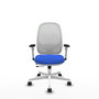 PIQUERAS Y CRESPO Silla de oficina Cilanco con mecanismo Sincro/Traslack, Azul y Blanco