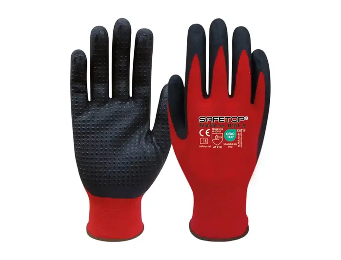 Safetop Guantes de nitrilo Fit-O-Lite Dots con puntos en la palma talla 9 Safetop Guantes de nitrilo Fit-O-Lite Dots con puntos en la palma talla 9