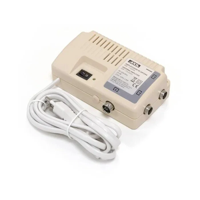 ENGEL Antena Amplificadora Interior UHF VHF 5G, 25 dB de Ganancia, 2 Puertos, Blanco