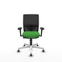 PIQUERAS Y CRESPO Silla de oficina Yunquera con mecanismo Sincro/Traslack, Verde y Negro