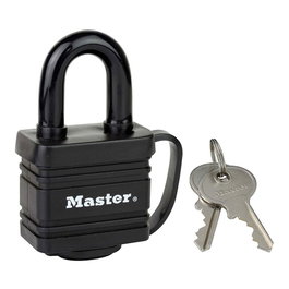 Master Lock Candado de acero laminado y protección termoplástica, 40 mm