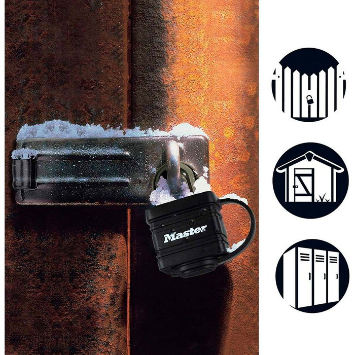 Master Lock Candado de acero laminado y protección termoplástica, 40 mm