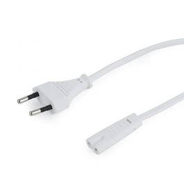 Gembird Cable de Corriente 2C Blanco, Cable de 8 Metros