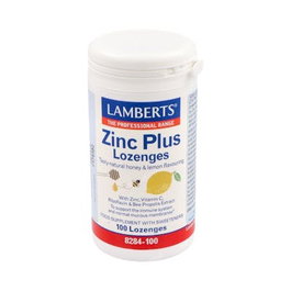 LAMBERTS Zinc Plus 100 Comp. Mast. con Vitamina C y Propóleo para el Bienestar de la Garganta