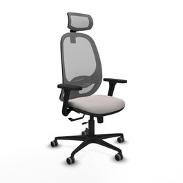 PIQUERAS Y CRESPO Silla de oficina Cilanco con mecanismo Sincro/Traslack, Blanco y Gris