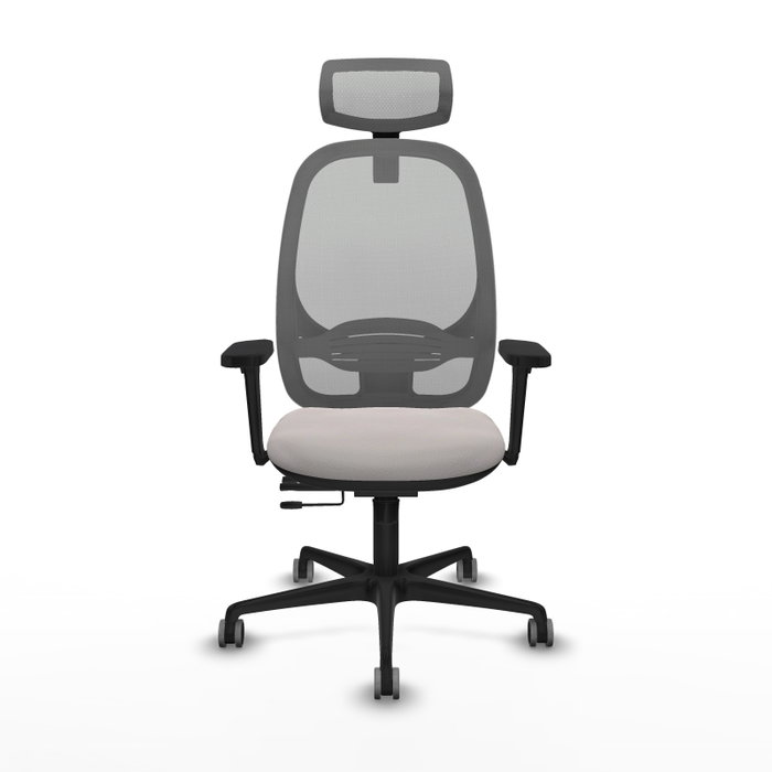 PIQUERAS Y CRESPO Silla de oficina Cilanco con mecanismo Sincro/Traslack, Blanco y Gris