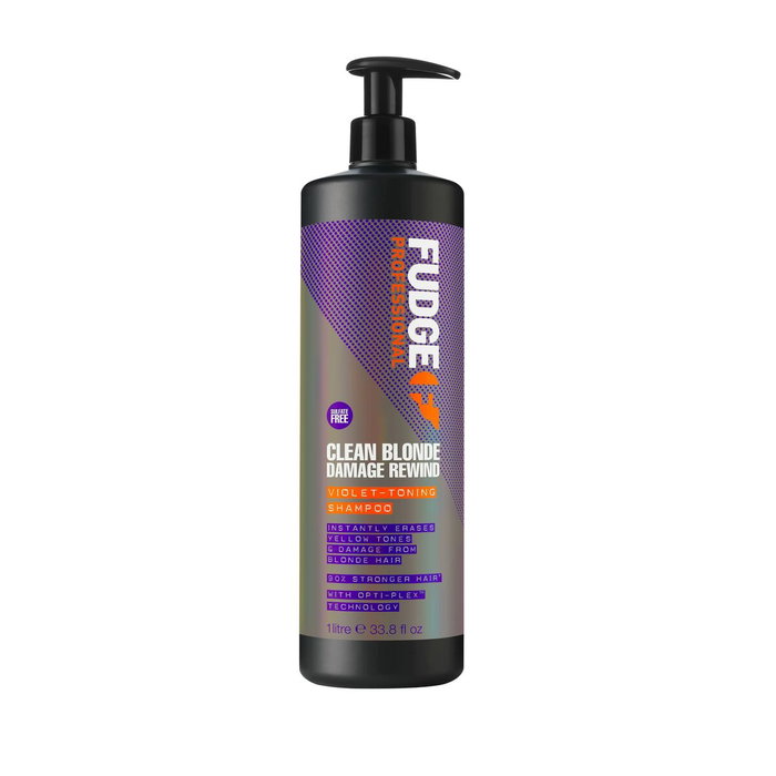 Fudge Clean Blonde Damage Rewind Violet Toning Shampoo Matizador Violeta 1L