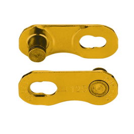 KMC FLATNR. Conector de cadena 1/2" x 11/128" para 9/10/11 velocidades, Oro, 2uds