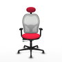 PIQUERAS Y CRESPO Silla de oficina Jorquera con mecanismo Sincro/Traslack, Rojo y Blanco