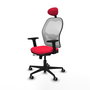 PIQUERAS Y CRESPO Silla de oficina Jorquera con mecanismo Sincro/Traslack, Rojo y Blanco