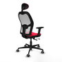 PIQUERAS Y CRESPO Silla de oficina Jorquera con mecanismo Sincro/Traslack, Rojo y Blanco