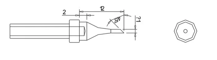 QUICK Punta de soldadura cono truncado 1mm Q200-1C