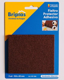 BRIPLAS Fieltro Adhesivo Rectangular 104x85 mm Marrón, 2 Unidades