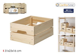 Inde Caja Madera Apilable 31 cm x 23 cm x 15 cm (4 Unidades)