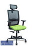 PIQUERAS Y CRESPO Silla Haches Pistacho y Negro con Mecanismo Sincro/Traslack y Brazos 2D