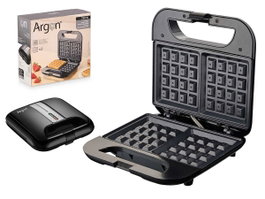 Argon Gofrera Sencilla Negra 750W 22.3x21.1x8 cm Acero y Plástico (Set de 6)