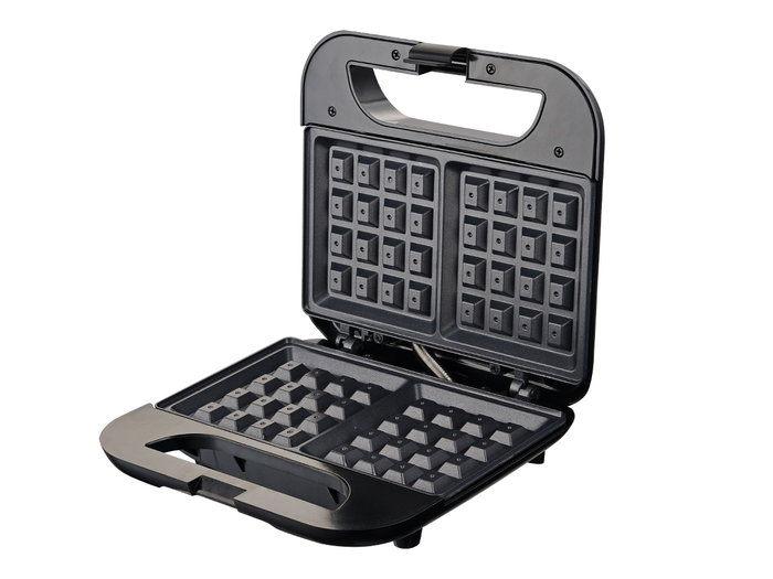 Argon Gofrera Sencilla Negra 750W 22.3x21.1x8 cm Acero y Plástico (Set de 6)