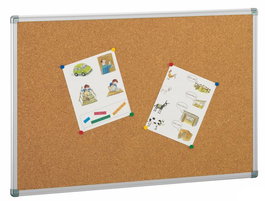 Tablero De Corcho Faibo Solido Marco Aluminio 100X150 Cm