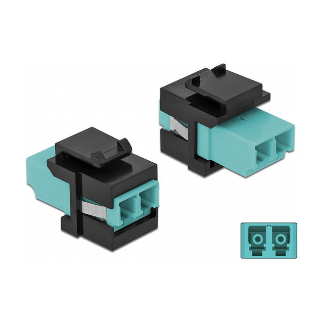 DeLOCK Módulo Keystone LC Duplex hembra a LC Duplex hembra aqua/negro 86720 DeLOCK Módulo Keystone LC Duplex hembra a LC Duplex hembra aqua/negro 86720