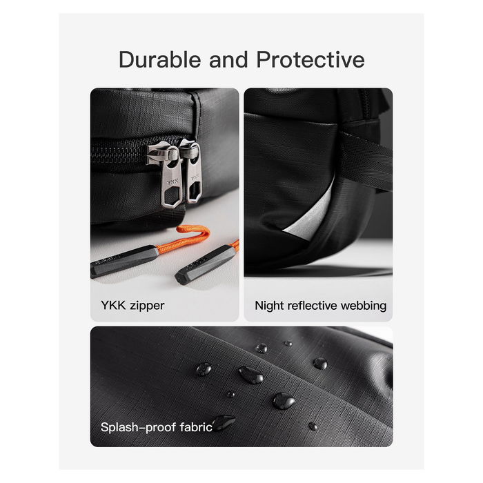 Inateck FB01002 Riñonera Unisex de Poliéster Negra 24.5cm x 14cm x 5.5cm