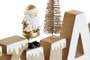 DKD Home Decor Decoracion Navidad Moderna Blanco Dorado Madera 2 x 16 x 24 cm (6 Unidades)